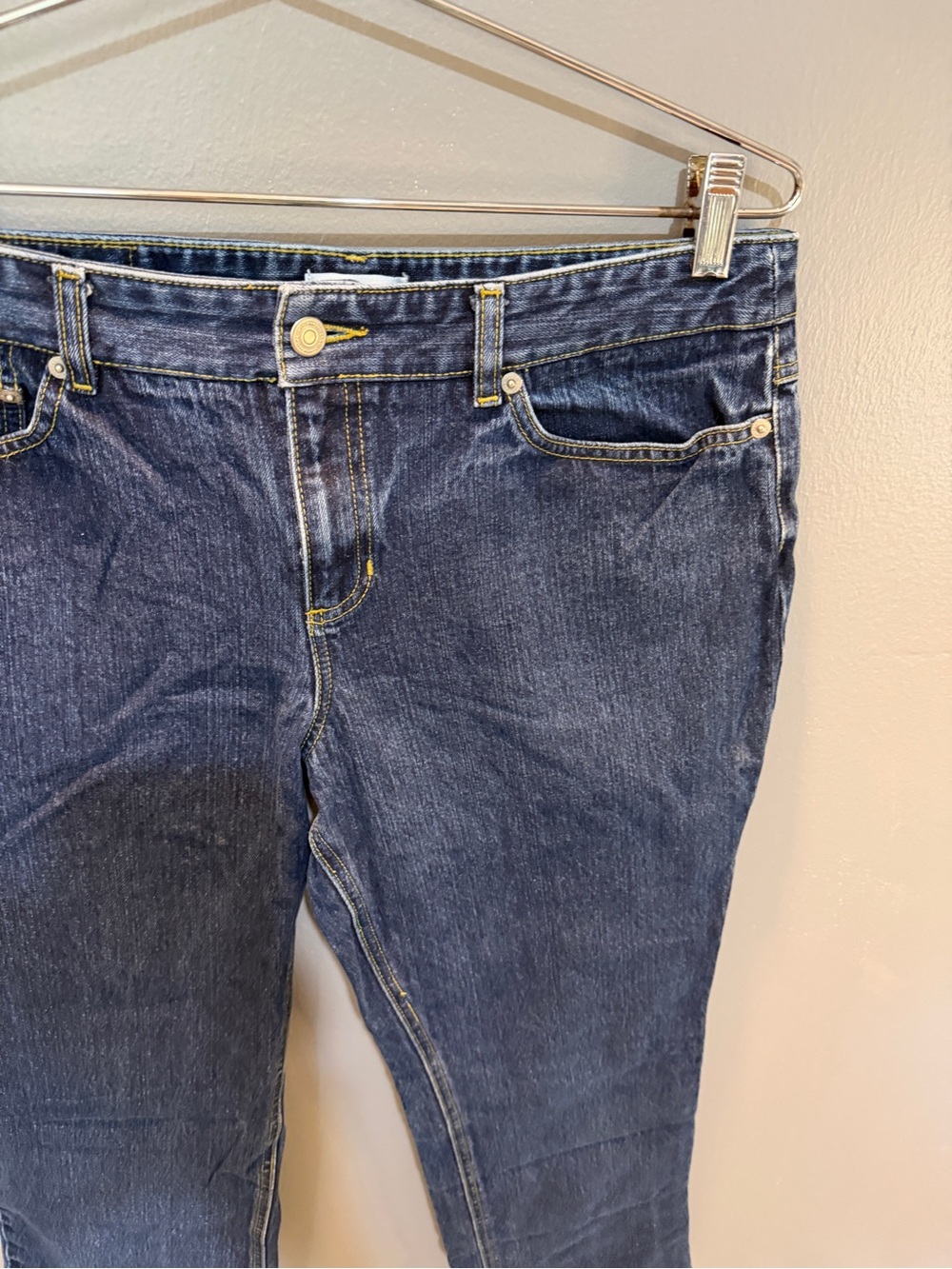 LOFT Dark Blue Straight-Leg Jeans Sz 12 - Picture 3 of 7